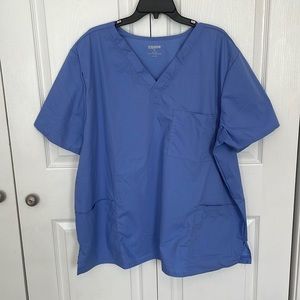 ❤️3/$25❤️ NWOT blue Scrubstar scrub top/ Womens 2x with small stain on back